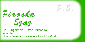 piroska szaz business card