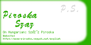 piroska szaz business card